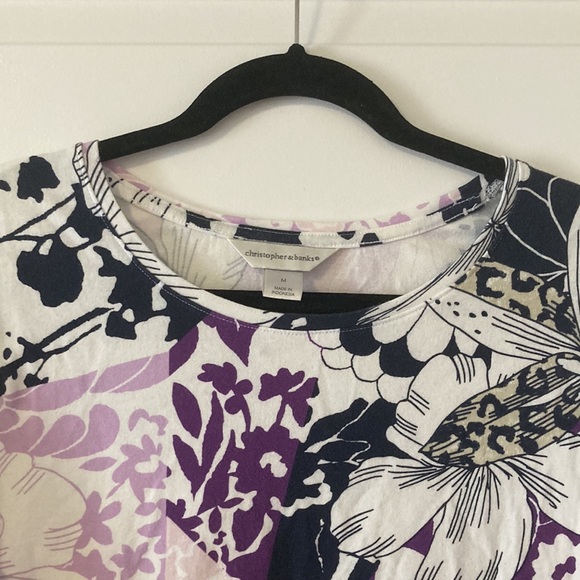 Graphic Purple 3/4 Length Sleeve Tee - Picture 2 of 5